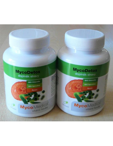 MycoDetox (Reishi+Chlorella+Spirulina) 2 x 120 kapslí, MycoMedica