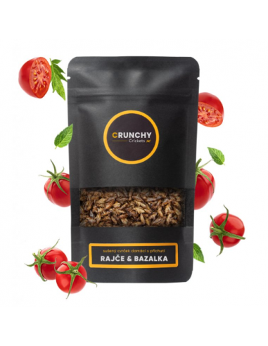 Crunchy Cricket - cvrčci s příchutí RAJČE & BAZALKA 20 g