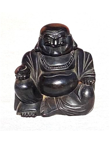 Hotei 17 cm (smějící se, veselý, šťastný, happy Buddha) - dřevěná soška