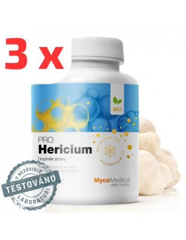 MycoMedica Bio Hericium PRO  3 x 90 kapslí