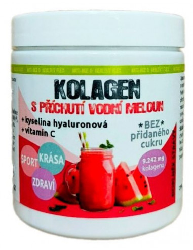 Kolagen s příchutí VODNÍHO MELOUNU + Kyselina Hyaluronová + vitamín C 140g